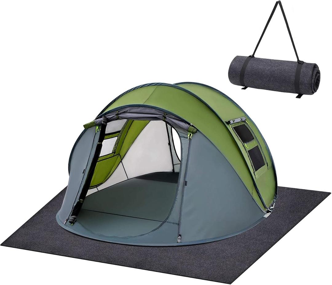 BREENHILL Camping Tent Carpet Mat, Waterproof Inside/Outside Tent Rug, Protective Waterproof Liner Keeps You Warm & Dry, Outdoor Camping Floor Rug Accessory, Soft & Comfortable, Trimmable Material (60" x 74", Charcoal Grey)