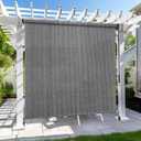KANAGAWA Outdoor Roller Shade 7'X8' Light Grey Exterior Cordless Patio Roll Up Shades for Outside Pergola Porch, Outdoor Blinds for Patio