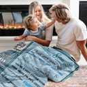 Son Gifts from Mom Flannel Throw Blanket Inspirational Never Give Up Trophy Blanket Birthday Graduation Mothers Day Gift Super Soft Fuzzy Cozy Blanket for Couch Sofa Bed 50"x60"
