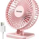 Gaiatop USB Desk Fan, Small But Powerful, Personal Portable Quiet 3 Speeds, Adjustable Mini Table Desktop fan for Cooling Home Office Car Summer Travel Gifts Pink