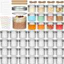 4 oz Glass Mason Jars, 40 Pack Regular Mouth Mini Canning Jars for Caviar, Honey, Jam, Jelly, Body Butters, Spice, DIY Candle (Silver Lid and Bands)