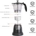 LAOION Cuban Coffee Maker, 6 or 3cup Electric Espresso Coffee Maker, Portable Cafeteras Electricas Modernas, Electric Moka Pot with Detachable Base & Overheat Protection, Coffee Gift for Home Travel