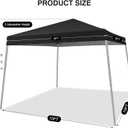 Canopy Tent, 10X10 FT Pop Up Canopy Outdoor Instant Tent Slant Legs with Carrying Bag, Portable Gazebo Shelter for Patio Deck Garden Beach (Black)