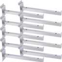 10 PCS 10 Inch Sliver Slatwall Shelf Bracket, Metal Slat Wall Hanging Display Hooks, Heavy Duty Slat Wall Shelves Accessories, Slatwall Hangers for Exhibition and Organization Retail Products