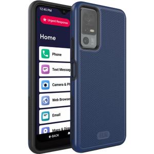 TUDIA MergeGrip for Jitterbug Smart 4 Case T608G, [Military Grade Drop Tested] Shockproof Protection Slim Rugged Dual Layer Heavy Duty Phone Cases for Senior - Indigo Blue