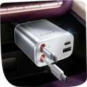 LISEN Retractable Car Charger for iPhone, for iPhone 17 Pro Max 16 15 14 13 12 Plus Mini, Cute 4 in 1 Retractable USB C Car Charger Fast Chareg for Women Men, 84W Fast Charging Car Accessorie