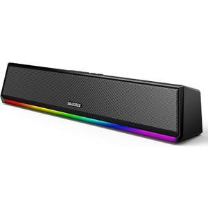 Bluedee Computer Speakers for Desktop PC, Bluetooth 5.3 PC Speakers with Dynamic RGB Light, Wired USB Plug & Play Computer Sound Bar, USB/Type-C Powered Gaming Speakers for Desktop, Laptops, Tablet