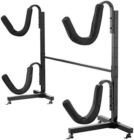Kayak Storage Rack - Freestanding Kayak Stands with Padded Arms and Adjustable Straps - Holds multiple Canoes, SUP, or Paddleboards by Rad Sportz