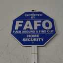 Protected By Home Security System Yard Sign-100% Aluminum Heavy Duty Police Dispatch Connected Warning Sign UV Protected With Ground Stake 28"L x 10"W