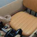 Sweetcrispy Small Office Desk Chair with Wheels Armless Comfy Computer Chair with Lumbar Support, PU Leather Low Back Adjustable Height 360 Rolling Swivel Task Chair Without Arm for Home, Bedroom (Brown)