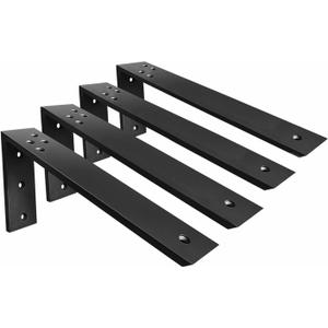 Countertop Support Brackets Black 4 Pack L Bracket Countertop Brackets 20" x 8" x 2.5" Heavy Duty 3/8" Thick Shelf Brackets Metal Corbels L Shape Bracket for Wood Shelf/Quartz/Granite/Concrete Countertops
