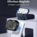 ESR for AirPods 4 Case, Compatible with AirPods 4th Generation Case (2024), Compatible with MagSafe, Powerful Drop Protection, Magnetic Lid, Cyber Series, Black