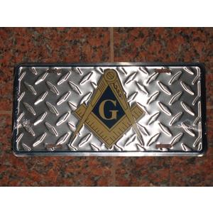 Mason Freemason Masonic Diamond Deck Style License Plate Auto Tag