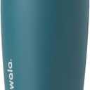 Owala SmoothSip Slider Insulated Stainless Steel Coffee Tumbler, Reusable Iced Coffee Cup, Hot Coffee Travel Mug, BPA Free 12 oz, Grey/Blue (High Dive)