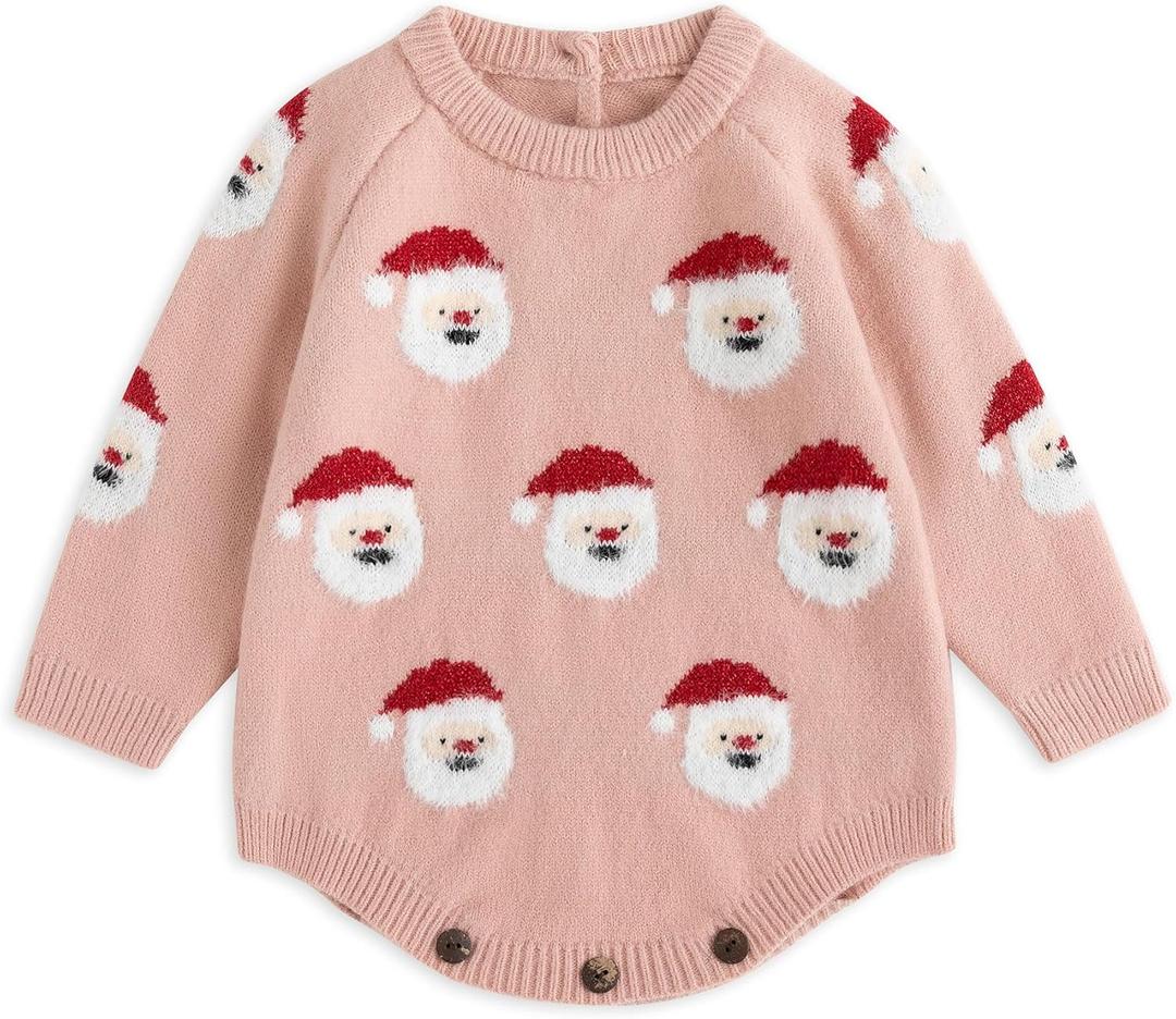Simplee kids Ugly Christmas Sweater Family Matching Outfits for Holiday Party Knitted Pullover (Pink)