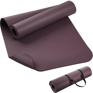 KEEP Extra Thick NBR Yoga Mat for Women & Men, 10mm Thick, 72x24 Large Exercise Mat with Non-Slip Workout Mat for Yoga, Pilates, Stretching, Meditation  Wide & Cushioned Fitness Mat (purple)