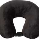 Adult Cozy Soft Microfiber Neck Pillow for Travel  Compact, Machine Washable - Perfect for Airplane, Car, or Home Use - Filled and Finished in The USA  Black