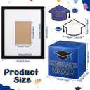 Gueevin Blue and Black Graduation Decorations 2026 Guest Book Alternative Graduation Card Box Advice Cards 11x14in Signature Board Picture Frame for Class of 2026 Congrats Grad Party Decor Supplies