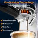 Espresso Machine 20 Bar Touchscreen Espresso Maker with Automatic Milk Frother for Cappuccino Latte,Stainless Steel Coffee Machine with Independent Frothing and Dual Heating System,Easy to Clean