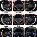 Cxtiy D-Shaped Flat Bottom Steering Wheel Cover for Women Girl - Stylish Car Accessory Non-Slip Car Interior Accessories (Pink)