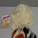 JoneTing Blonde Cosplay Wig Red Ombre Black Synthetic Wig with Ponytails for Anime Cospaly Women Rubio Rojo Ombre Negro Short Wavy Wigs for Halloween Long Dress Up Wig for Cosplay Costume