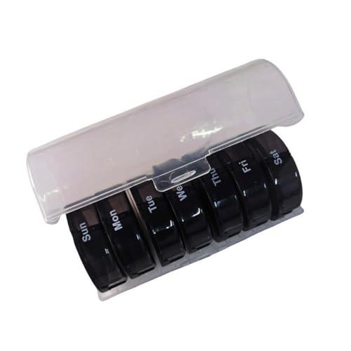 7 Day Pill Organizer 14 Compartments - Morning & Night Pill Box for Vitamins, Supplements, Medication & Fish Oil | BPA-Free PP Plastic, Portable, Easy to Open & Close Daily Pill Case Black