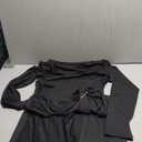 Women's 2025 Fall Long Sleeve Bodycon Dress Mock Neck Wedding Guest Cocktail Party Long Midi Dresses XL Black