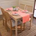 Encasa XO Table Runner 13"x104" Long | Cotton Canvas Fabric | Coral Solid Color | Machine Washable & Durable