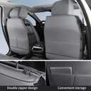 HChengkikz Leather Car Seat Covers, Waterproof Horizontal Stripes Front and Rear Car Seat Cover, Breathable Automotive Seat Covers for Sedan SUV Pick-up Truck (5 PCS Full Set, Grey)