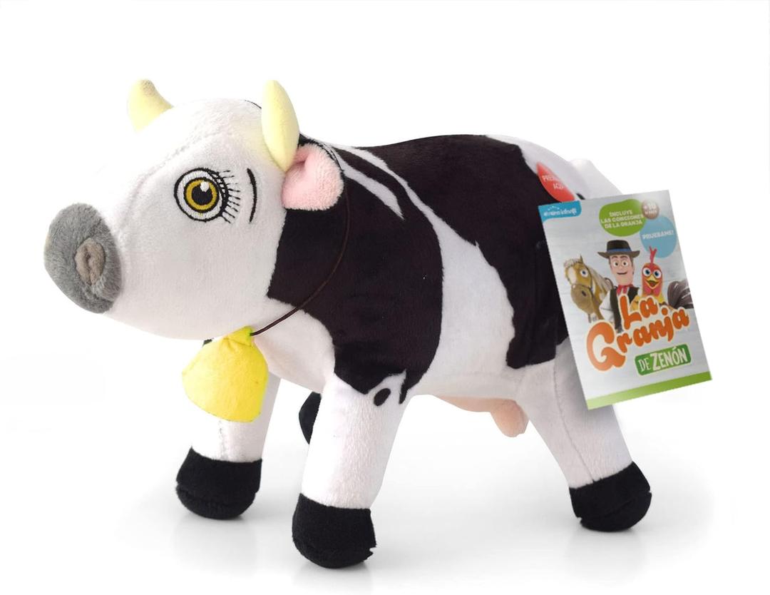 LA GRANJA DE ZENN Vaca Lola Musical Stuffed Animal 8-Inch Soft and Huggable Plush Toy with Music, Beloved El Reino Infantil Character