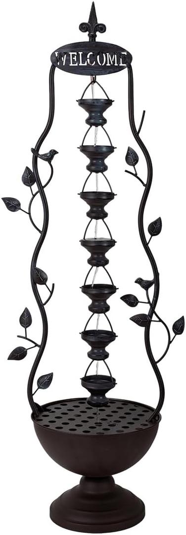 42" Outdoor Water Fountain 7-Tiers Cascading Garden Water Feature