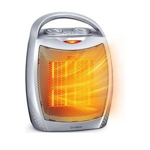 GiveBest Portable Electric Space Heater with Thermostat, 1500W/750W Safe and Quiet Ceramic Heater Fan, Heat Up 200 Square Feet for Office Room Desk Indoor Use, Silver