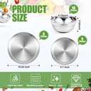 Sunnyray 10 Sets Stainless Steel Plates and Bowls 6.7, 10.2 Inch Metal Camping Plates Reusable 13oz Steel Snack Bowls Feeding Serving Dinner Dishes Double Walled Insulated for Men Women Kids