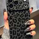 2 iPhone 17 Pro Max Case 6.9 Inch 2025, Aesthetic Leopard Goth Phone Case for Women Girls Men, Silicone Protective Phone Cover for iPhone 17 Pro Max, Black and Yellow Leopard