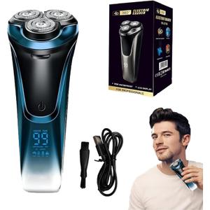 Snapbuy Electric Razor for Men, Snapbuy Electric Razor Pro of Father, 4D Floating Head Rotary Shaver,2026 New Electri c Shaver with LCD Display & Quiet Motor, IPX7 Waterproof (Blue)