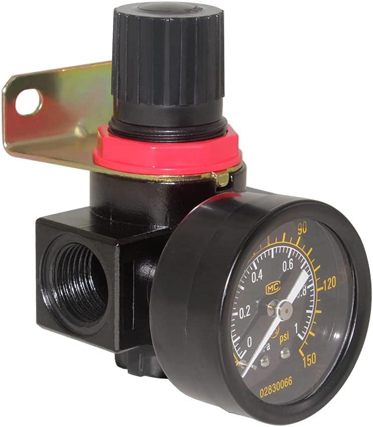 Beduan BR3000 3/8"NPT Air Compressor Regulator Combo,Manual Drain with Bracket,Psi Gauge