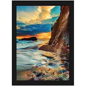 Diamond Painting Frames, 9.8x13.8in Picture Frame for 30x40cm/12x16in Diamond Painting after Cropping, Solid Wood Frame with Plexiglass Black