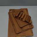 Astercook Deep-Carbonized Bamboo Cutting Boards for Kitchen with Wood Storage Stand, Reversible Charcuterie & Chopping Boards with Juice Grooves and Easy-Grip Handles, Mothers Day Gifts