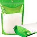 100 Pack Smell Proof Bags, Resealable Mylar Bag with Clear Window, Foil Pouch Stand-up for Food Self Sealing Storage, Scratch Resistant Hand Storage. (Green, 710 inch)