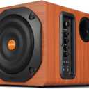 Computer Speakers with Subwoofer, 2.1 Gaming Speaker System for Desktop PC, 100W RMS, 6.5" Deep Bass, Bluetooth 5.3, AUX/RCA/Optical/Coaxial, Surround Sound for PC/Monitor/TV - Brown