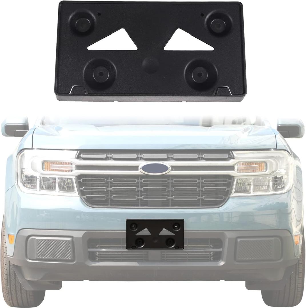 Car Front License Plate Frame Bracket Compatible with Ford Maverick 2022-2026, Front License Plate Tag Holder Mounting Mount Adapter Bumper Brackets Frame Trim Cover Tag Holder Replacement Accessories