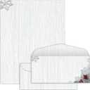 50 Set Christmas Woodsy Pine Letterhead with Envelopes Christmas Computer Print Paper Stationery Paper for Note Letters to Santa Invitations Office School 8.5 x 11 In