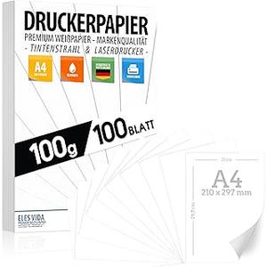 100 Sheets A4-100g Thick Pure White Thick Paper for Copier, Laser and Inkjet Printers - Plain Paper for Applications, Office and Office Presentations