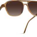 WearMe Pro Polarized Aviator Classic Double Bridge Women's Sunglasses (Crystal Copper Frame / Gradient Brown Lens)