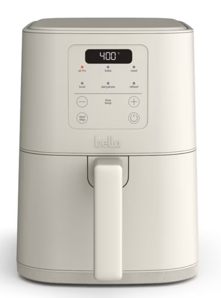 bella Fits-anywhere™ Slim 4qt Air Fryer, Non-Toxic Coating, Oatmilk