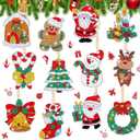 Key Chain Art Ornaments Keychains 5D Painting Round Drill Crystal Rhinestone Arts Craft Keychain for New Year Party Christmas Supplies