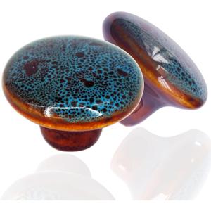 Vintage Round Cabinet Knobs Glazed Ceramic Round Knobs for Dresser Drawer, Antique Drawer Pull for Home Decor Door Handles (Large(38 mm), 20 Pack)