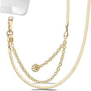 2-In-1 Cell Phone Lanyard Adjustable Crossbody Phone Chain with Detachable Phone Strap with Clear Phone Lanyard Tab