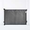 Dreambaby Glide N Hide 35'' Extra Tall, 55'' Wide Retractable Baby Gate - Ideal for Stairs, Doorways & Halls, Durable Mesh, EZY-Check Indicator, Dog & Pet Gate (Black)