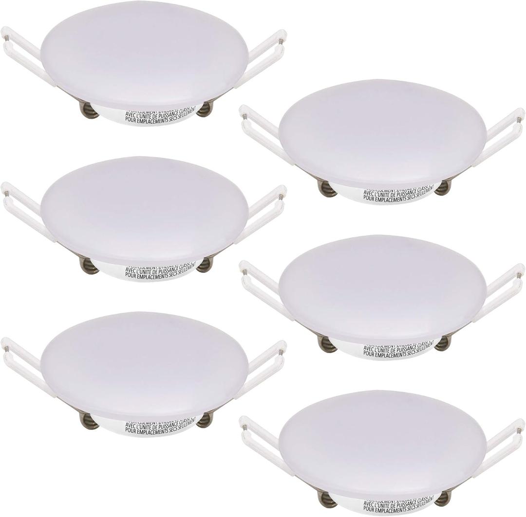 12V LED Puck Light, 6 Packs 3inch Recessed Mount Ceiling Dome Light, 4000K Cool White Soft Light Under Cabinet Light, 12V Interior Light for RV, Camper, Caravan, Boat, Motorhome